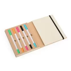 Bloco Caderneta Capa Ecológica Sem Pauta 5 canetas Personalizado Barato