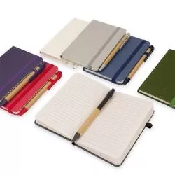 Bloco Caderneta Palha de Trigo com Caneta Personalizado Barato