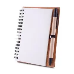 Bloco/ Caderno A6 Capa Ecológica Sem Pauta com Caneta Personalizado Barato