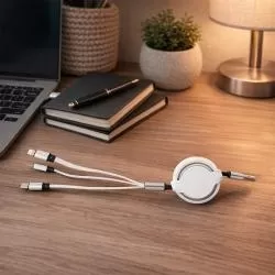 Cabo USB Retrátil 3 em 1 Personalizado Barato