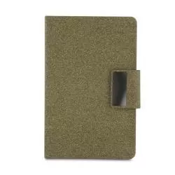 Caderno Capa Dura em PU e Fibra Café ou Chá Personalizado Barato