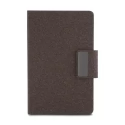 Caderno Capa Dura em PU e Fibra Café ou Chá Personalizado Barato