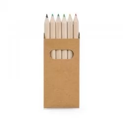 Caixa de cartão com 6 mini lápis de cor Kids Personalizada 