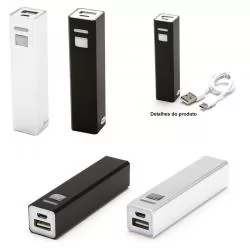 Carregador Porttil Power Bank USB 2600 mAh Personalizado Barato