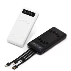 Carregador Power Bank 10.000mAh com Lanterna e Multissaídas Personalizado Barato