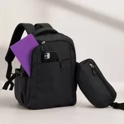 Conjunto Mochila e Pochete Couro Sintético Personalizado Barato