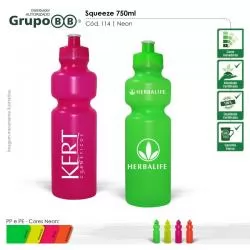 Garrafa Squeeze Plástico com Tampa Rosqueável Personalizada Barato