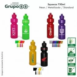 Garrafa Squeeze Plástico com Tampa Rosqueável Personalizada Barato