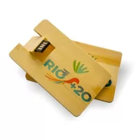Pen Drive Cartão Ecológico Bambu- 4GB Personalizado 