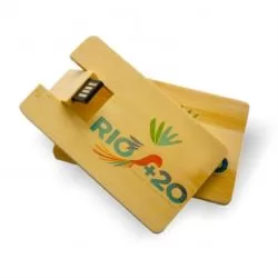 Pen Drive Cartão Ecológico Bambu - 8GB Personalizado 