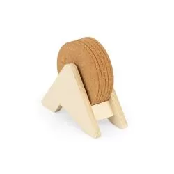 Porta Copos em Madeira com 6 bases para Copos em Cortiça Personalizada Barato