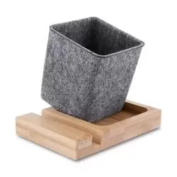 Suporte para Celular em Bambu com Porta Objetos Personalizado Barato